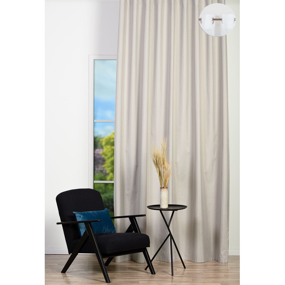 Draperie Jeff, inele, 140 x 260 cm, opac, crem
