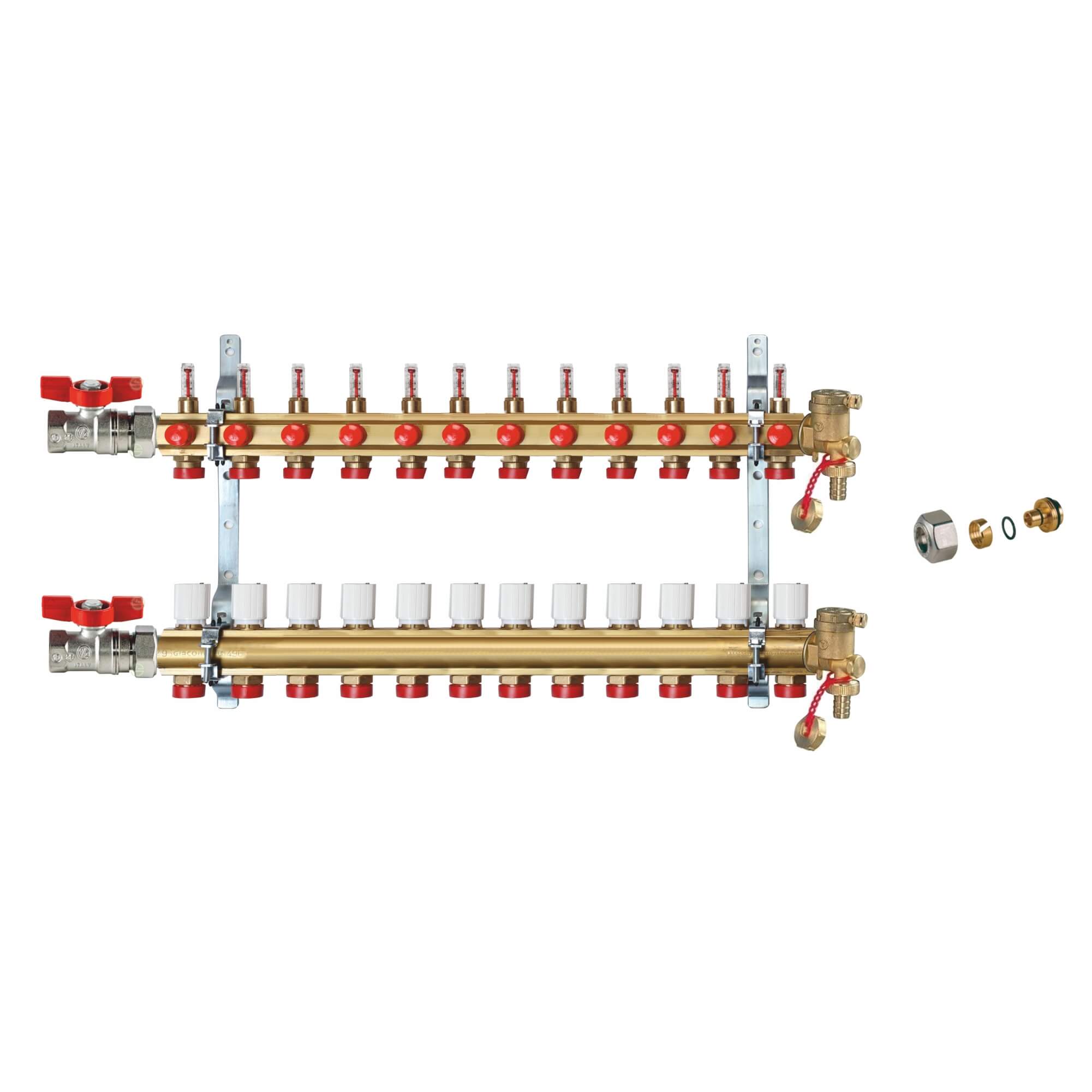 Kit distribuitor incalzire in pardoseala Giacomini, fara grup de pompare, 12 circuite