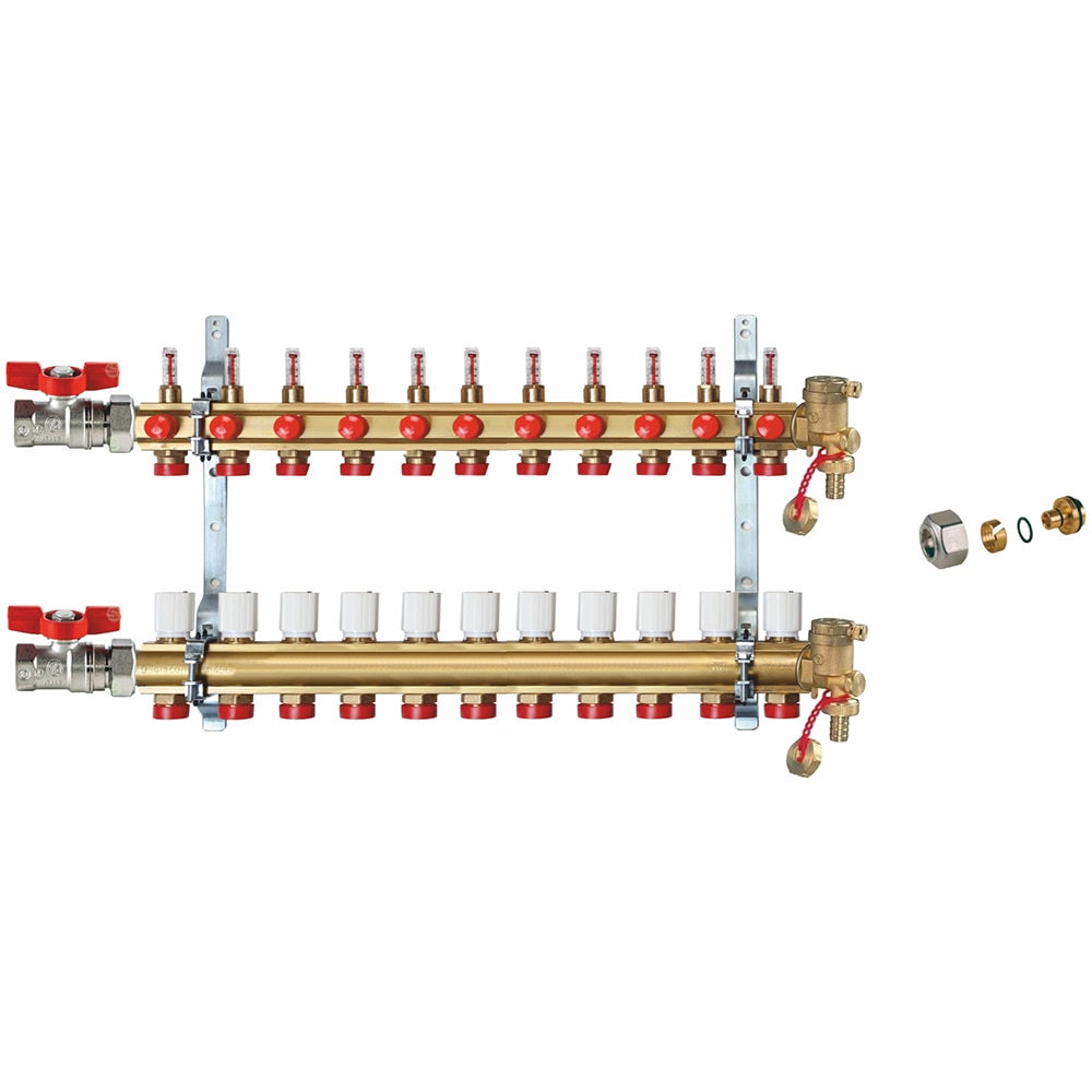 Kit distribuitor incalzire pardoseala Giacomini, fara grup de pompare, 11 circuite