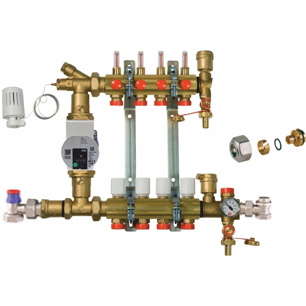 Kit distribuitor incalzire in pardoseala Giacomini, cu grup de pompare, 4 circuite