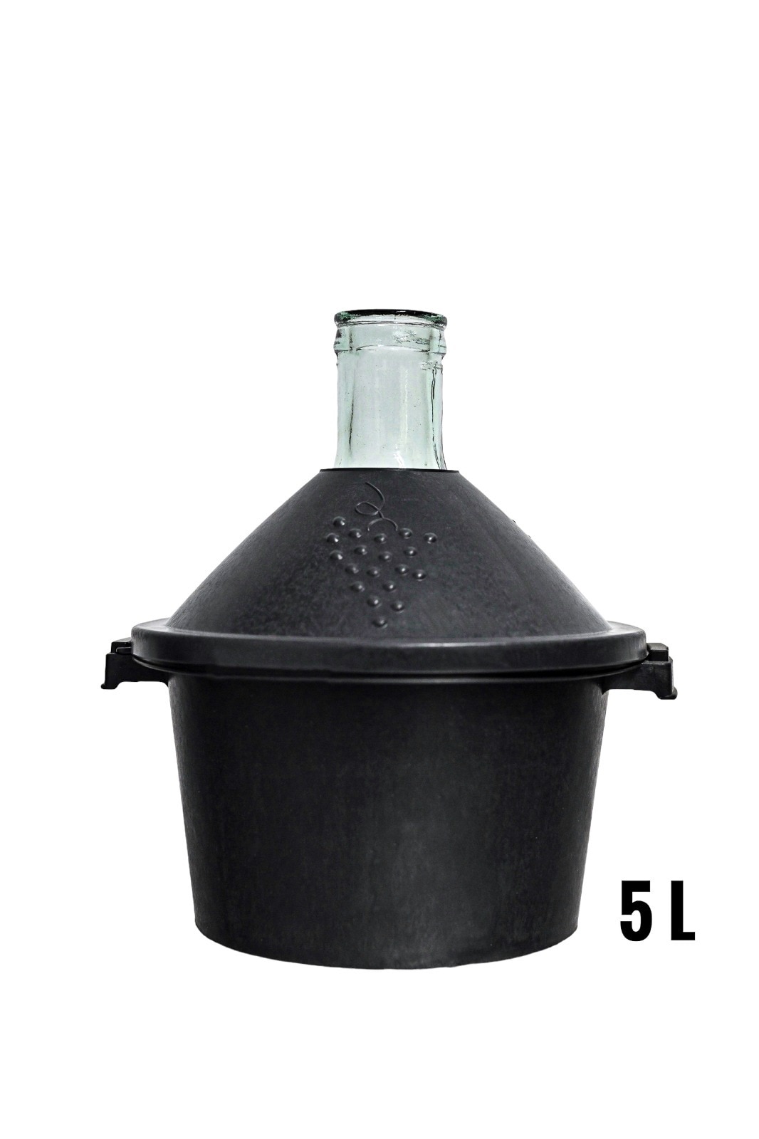 Damigeana sticla 5 L, cu suport PVC