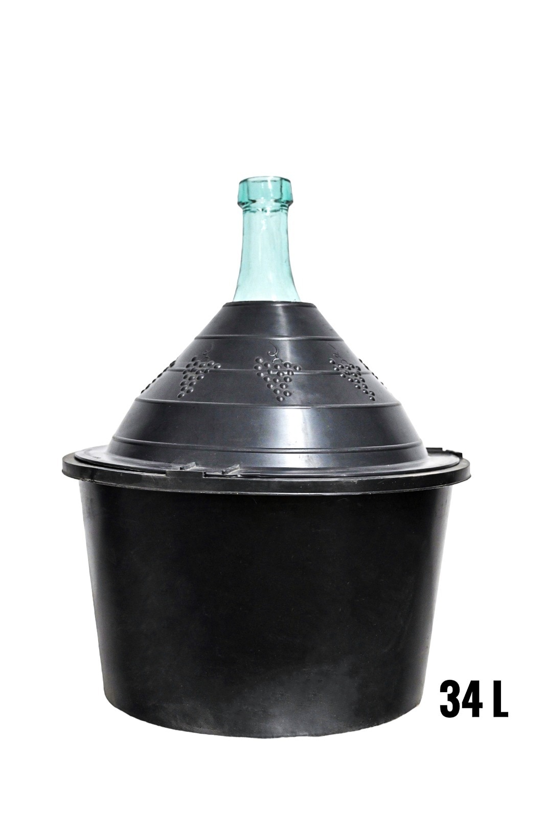 Damigeana sticla 34 L, cu suport PVC