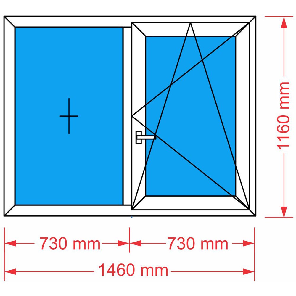 Fereastra termopan REHAU, PVC, 5 camere, 146 x 116 cm, deschidere oscilobatanta dreapta, alb