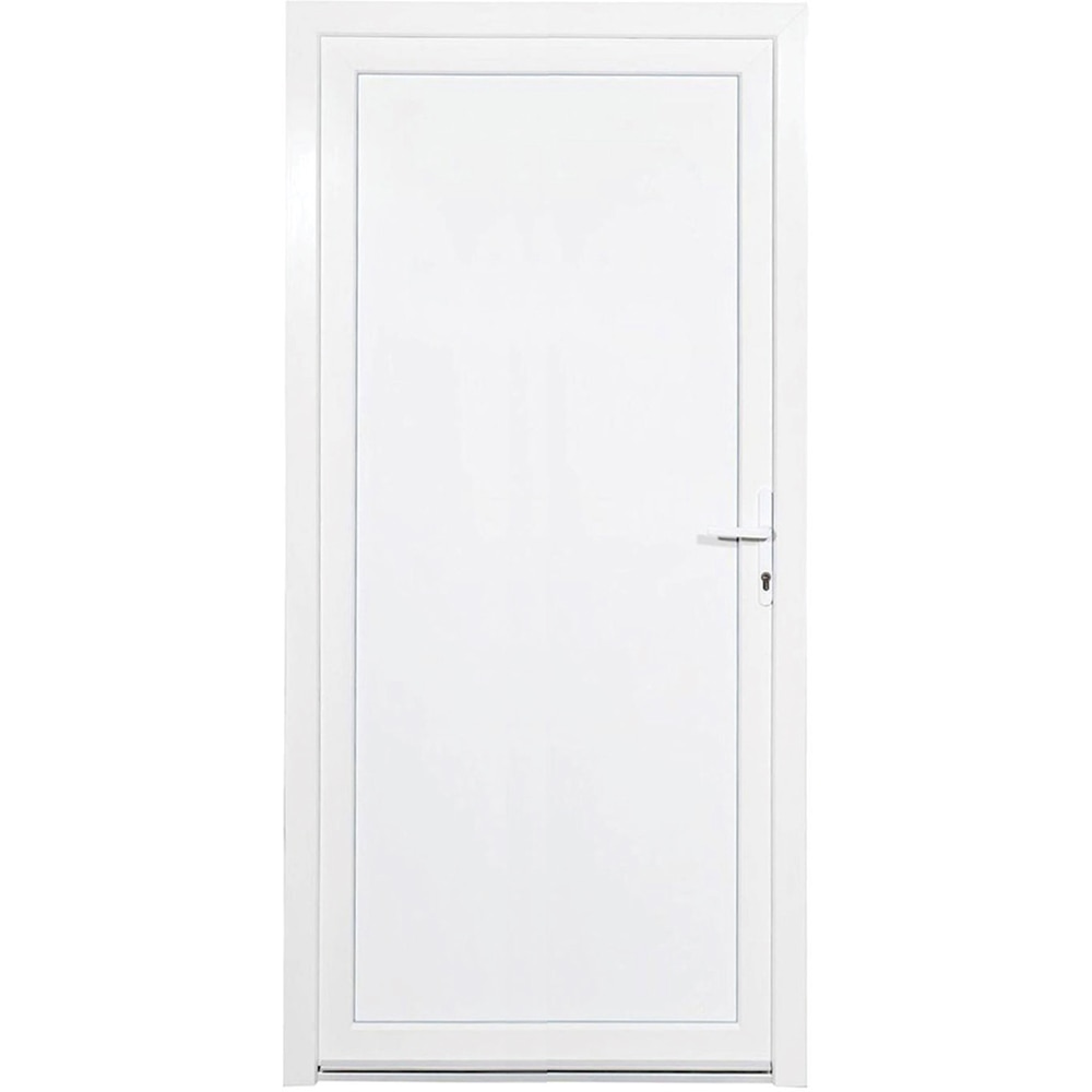 Usa exterior REHAU, fara geam, 5 camere, dreapta, PVC, 88 x 198 cm, alb