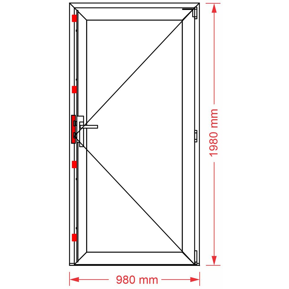 Usa exterior REHAU, fara geam, 5 camere, dreapta, PVC, 88 x 198 cm, alb