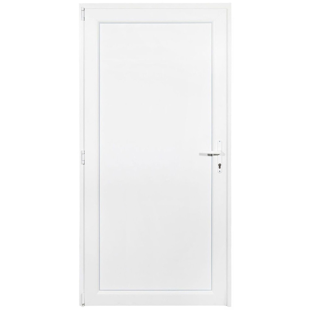 Usa exterior REHAU, fara geam, 5 camere, stanga, PVC, 98 x 198 cm, alb