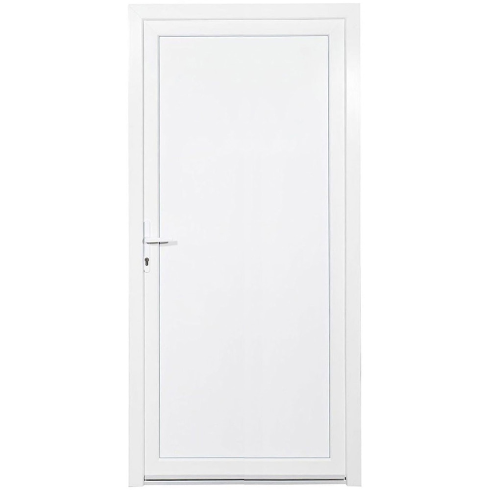 Usa exterior REHAU, fara geam, 5 camere, stanga, PVC, 98 x 198 cm, alb