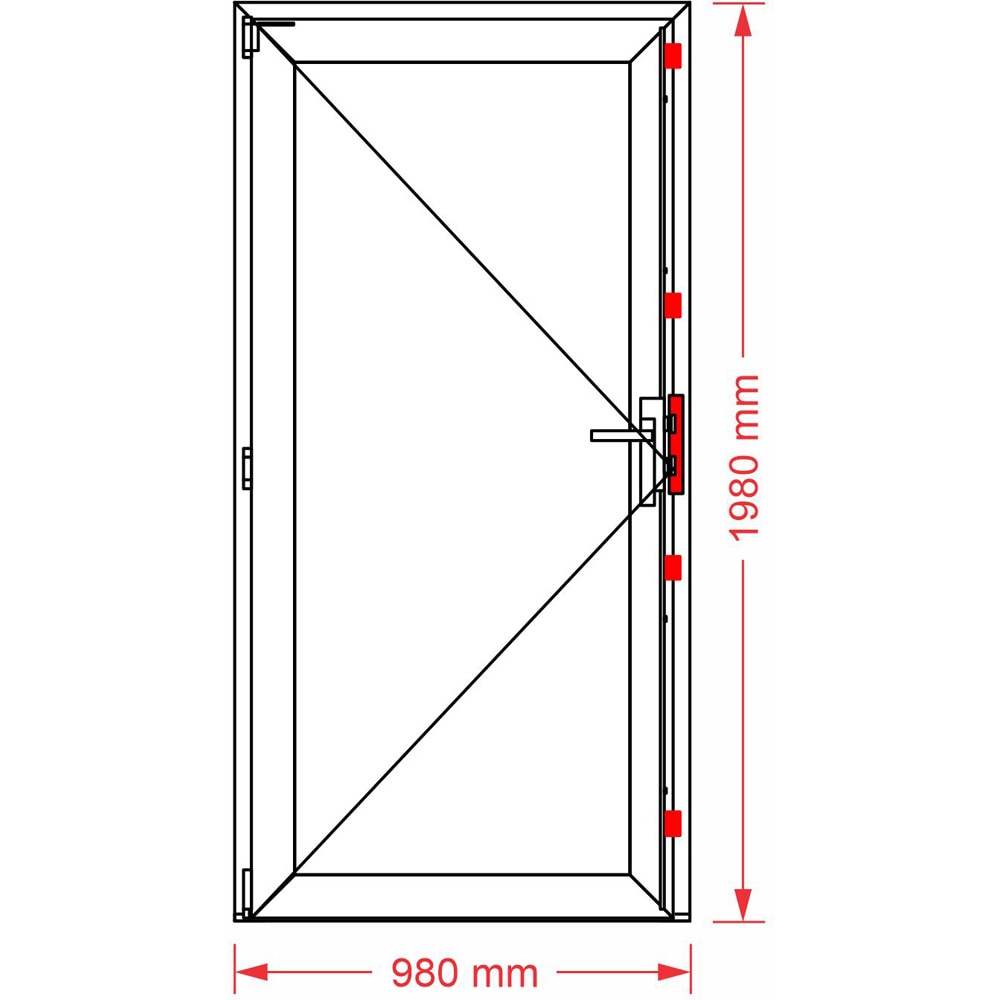 Usa exterior REHAU, fara geam, 5 camere, stanga, PVC, 98 x 198 cm, alb