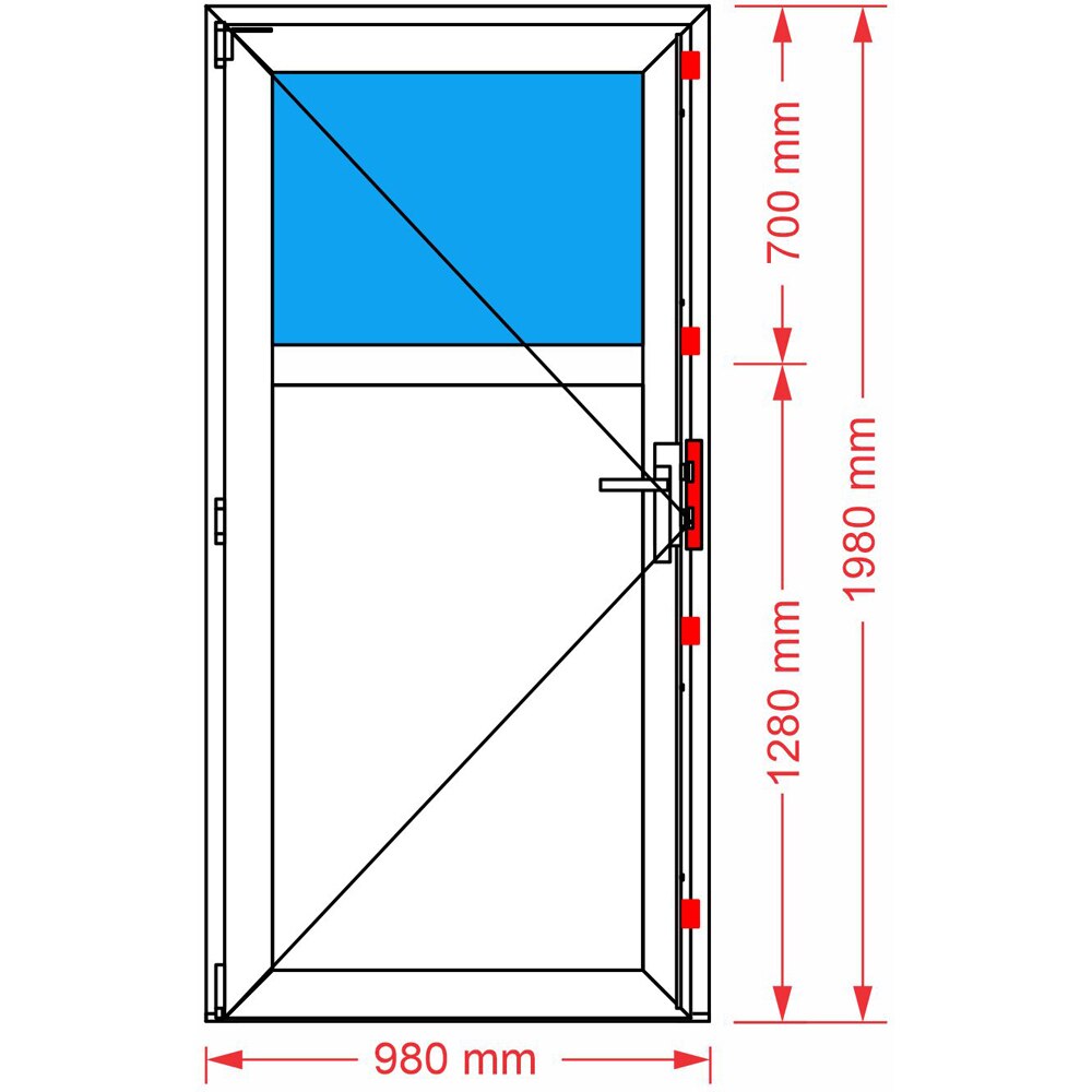 Usa exterior REHAU, cu geam, 5 camere, 1/3, stanga, PVC, 98 x 198 cm, alb