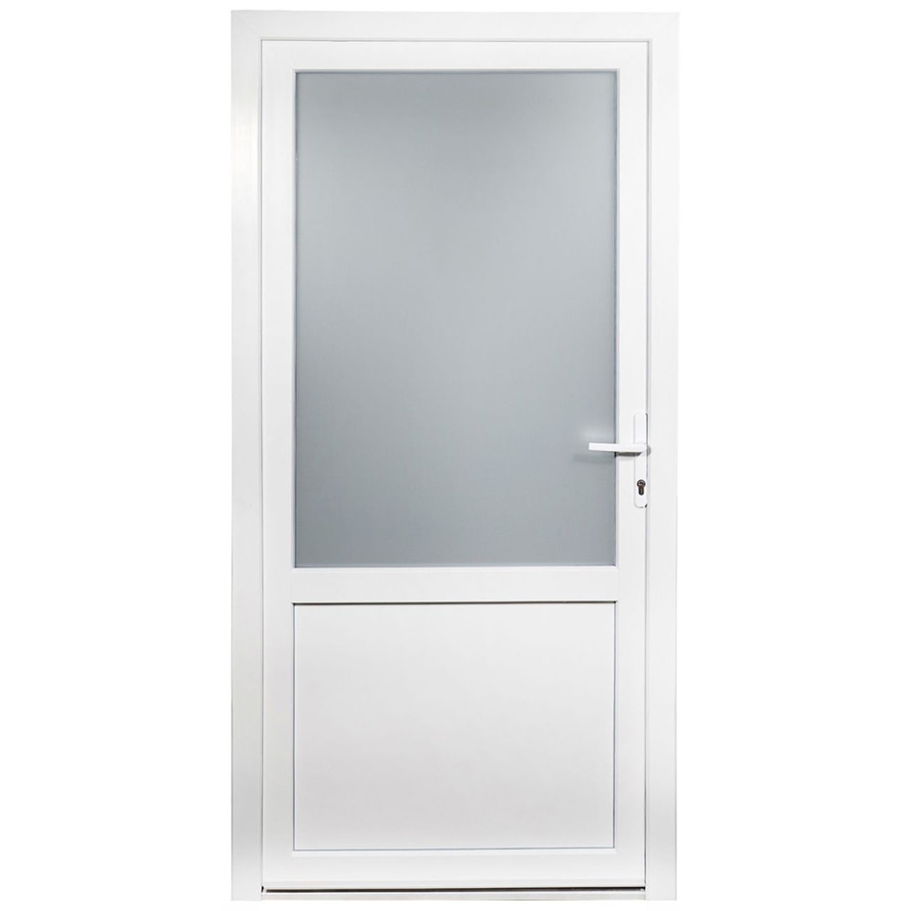 Usa exterior REHAU, cu geam, 5 camere, 2/3, dreapta, PVC, 98 x 198 cm, alb