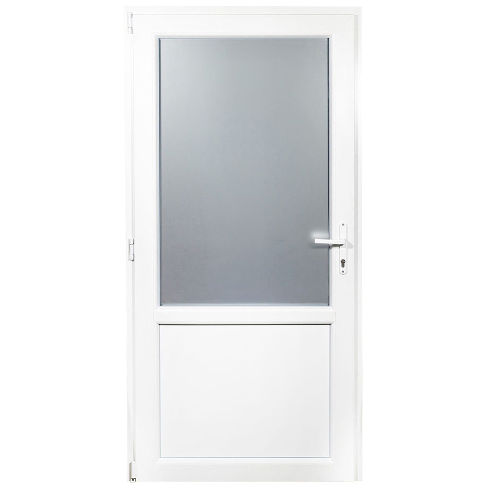 Usa exterior REHAU, cu geam, 5 camere, 2/3, stanga, PVC, 98 x 198 cm, alb