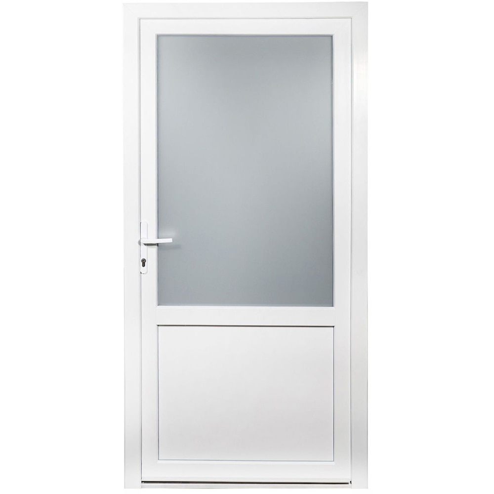 Usa exterior REHAU, cu geam, 5 camere, 2/3, stanga, PVC, 98 x 198 cm, alb