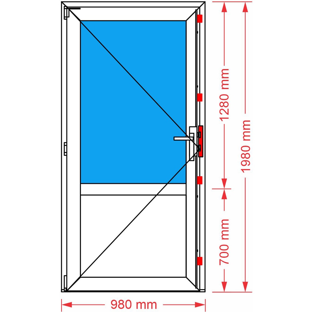 Usa exterior REHAU, cu geam, 5 camere, 2/3, stanga, PVC, 98 x 198 cm, alb