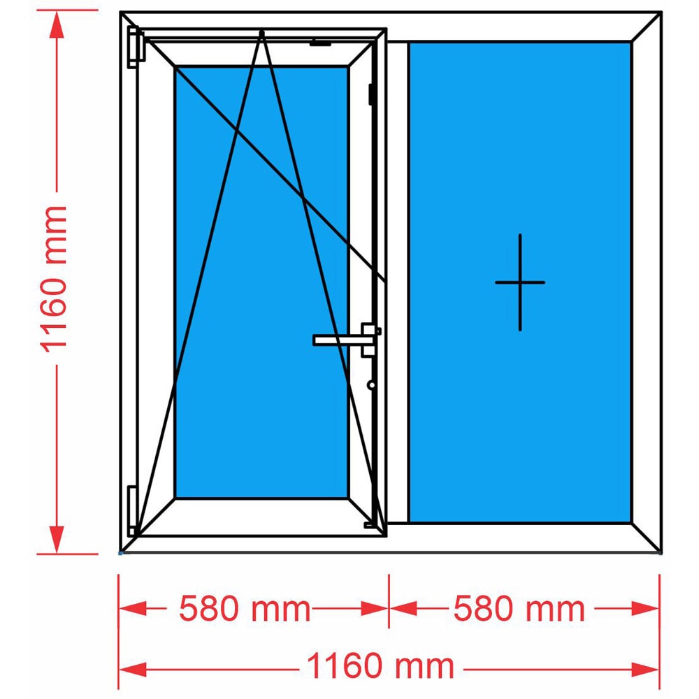 Fereastra termopan REHAU, PVC, 5 camere, 116 x 116 cm, deschidere oscilobatanta stanga, alb