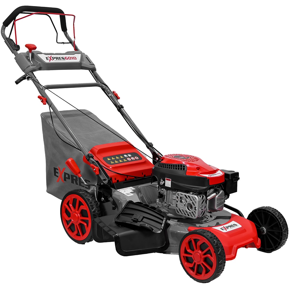 Masina de tuns iarba RURIS Expres 6010, Benzina, 5.5CP, 170CC, latime taiere 51cm, cos 60L, rosu-negru