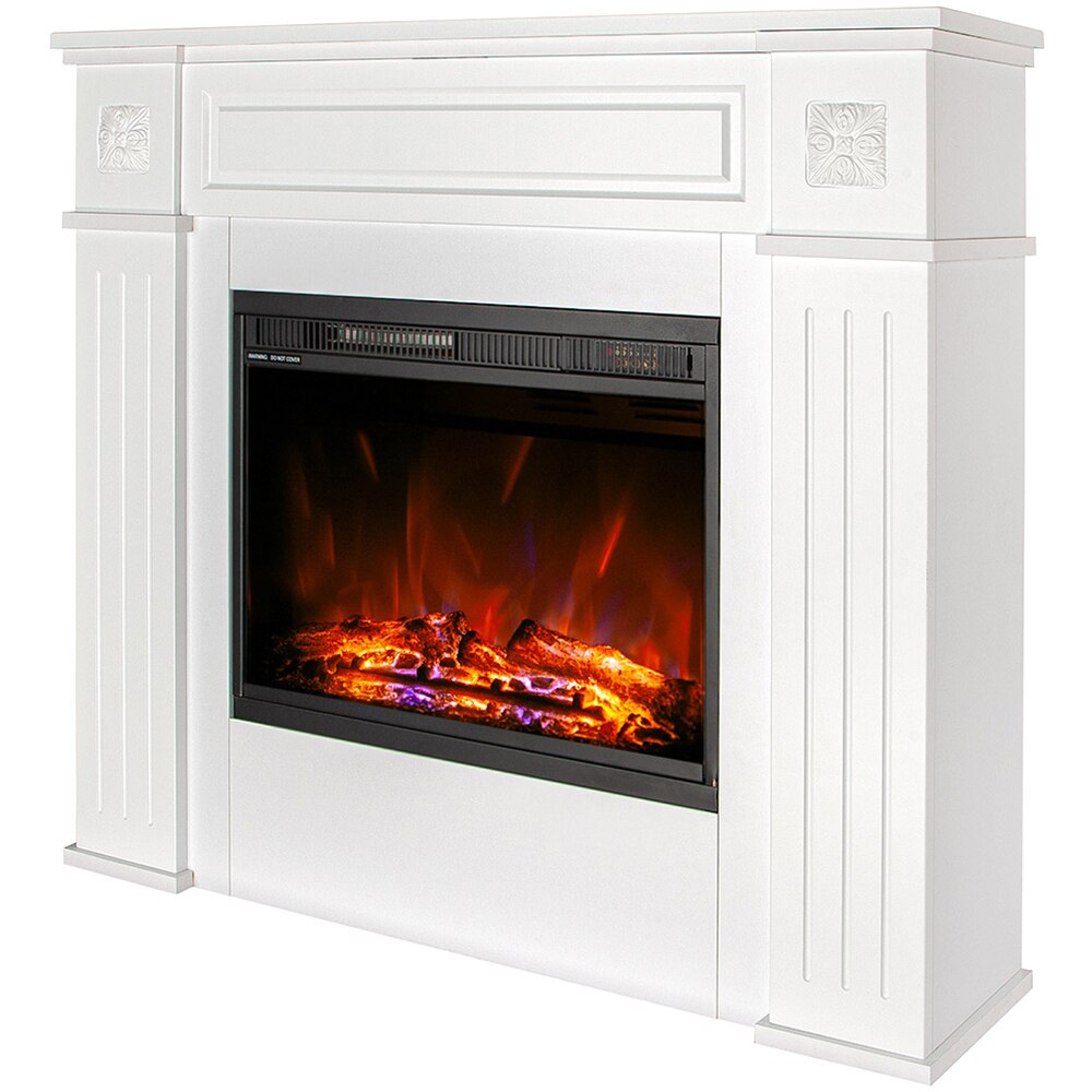 Semineu electric ART FLAME Flamora, 1500W, telecomanda, 105 x 27 x 96 cm, alb