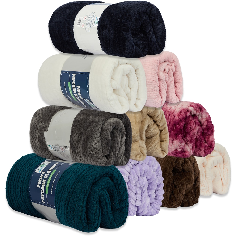 Patura Popcorn, poliester, 200 x 220 cm, multicolor
