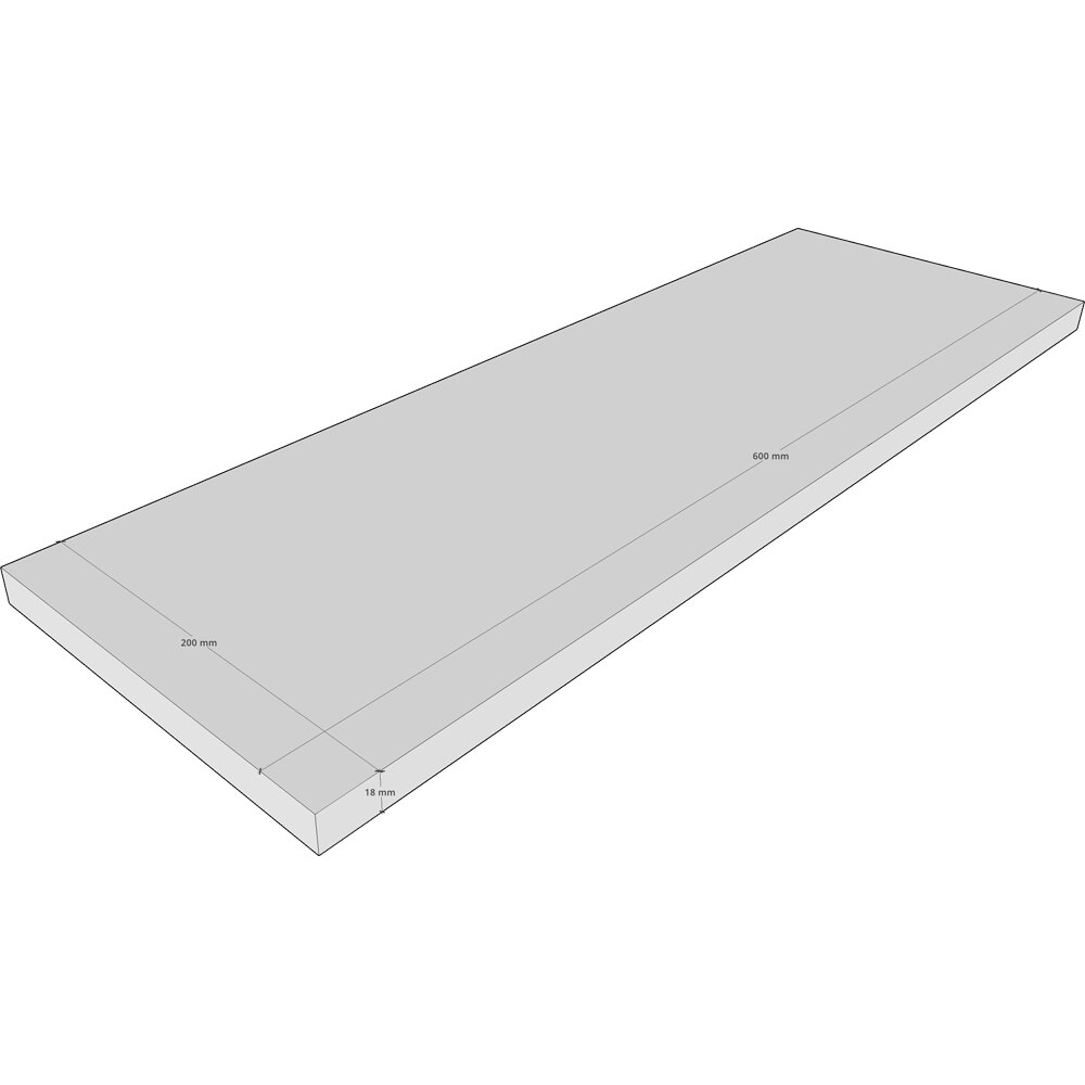 Polita PRO MOBILA, PAL, 60 x 20 x 1.8 cm, carbune