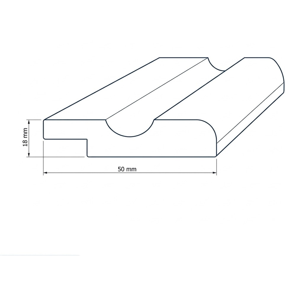 Plinta dreapta PRO MOBILA, lemn de fag, 200 x 5 x 1.8 cm