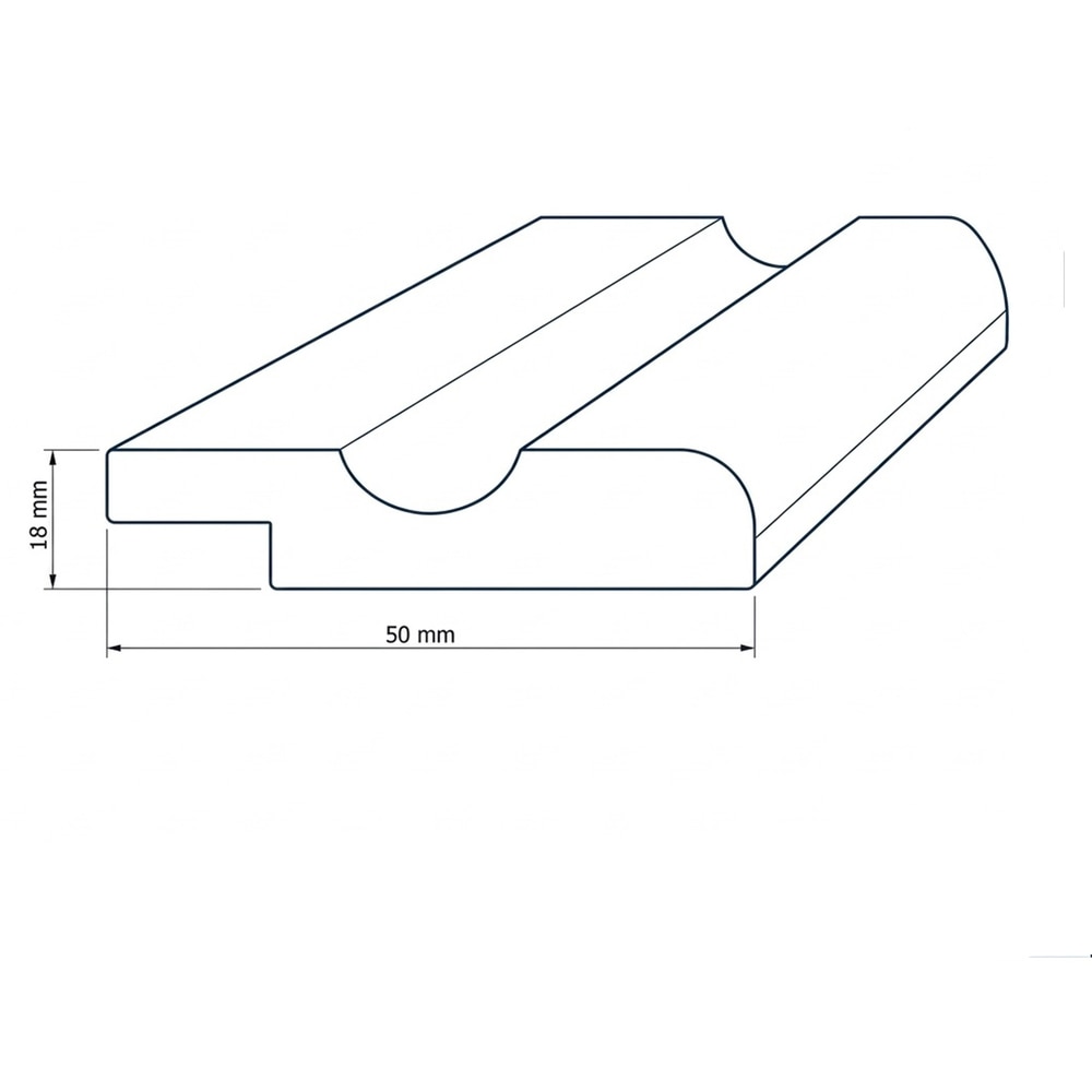 Plinta dreapta PRO MOBILA, lemn de rasinoase, 200 x 5 x 1.8 cm