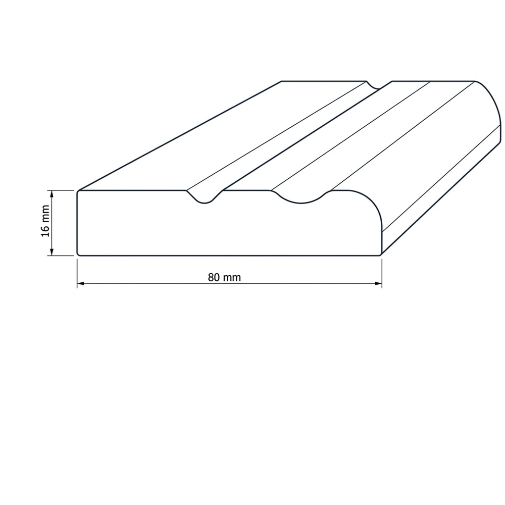 Plinta profilata PRO MOBILA, lemn de fag, 200 x 8 x 1.8 cm