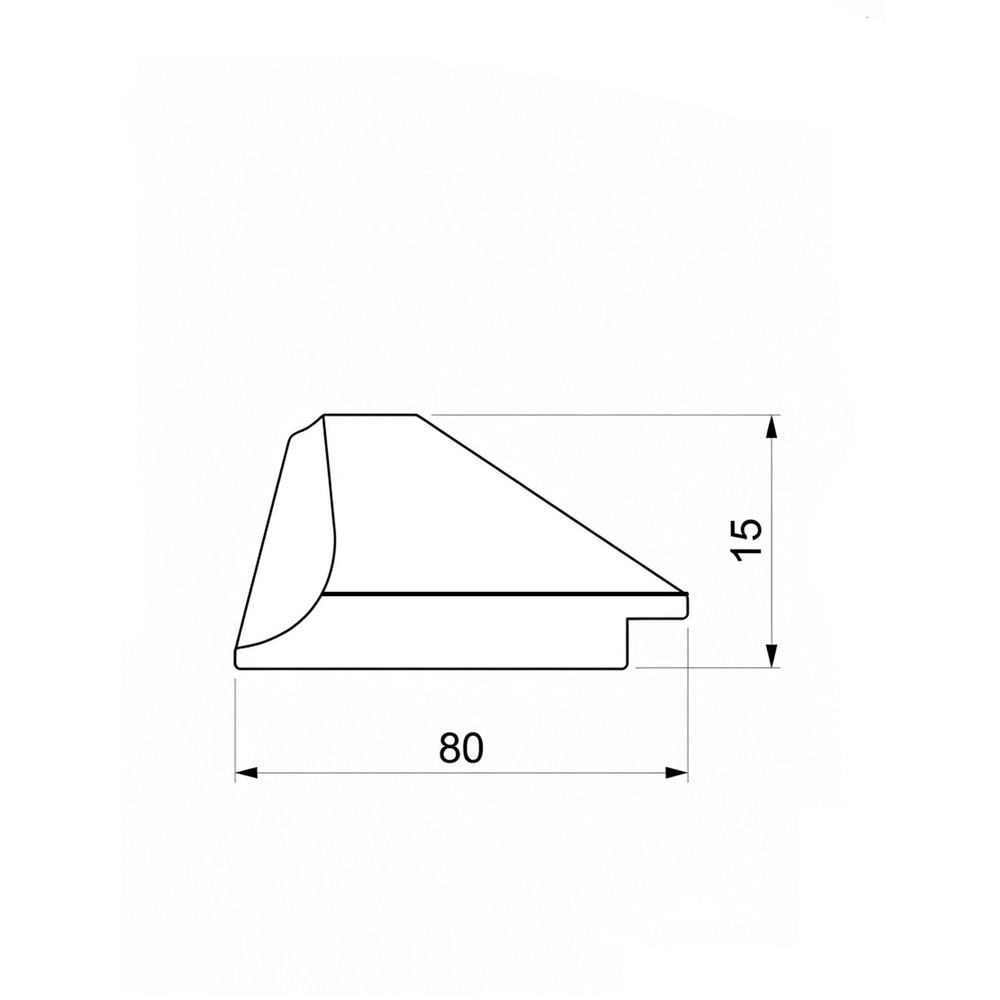 Plinta concava PRO MOBILA, lemn de rasinoase, 200 x 8 x 1.8 cm