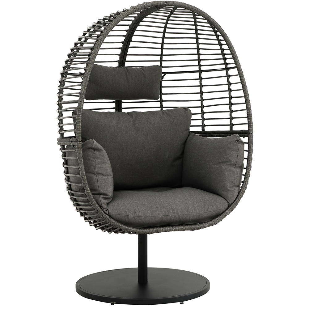 Fotoliu gradina MYRIA Wyloo, otel, 90 x 71.5 x 112 cm, gri inchis