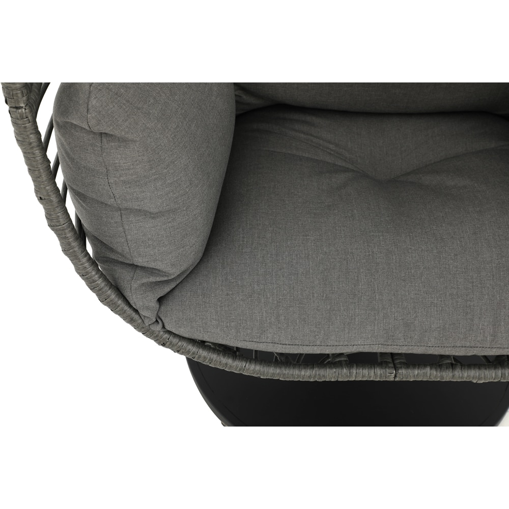 Fotoliu gradina MYRIA Wyloo, otel, 90 x 71.5 x 112 cm, gri inchis