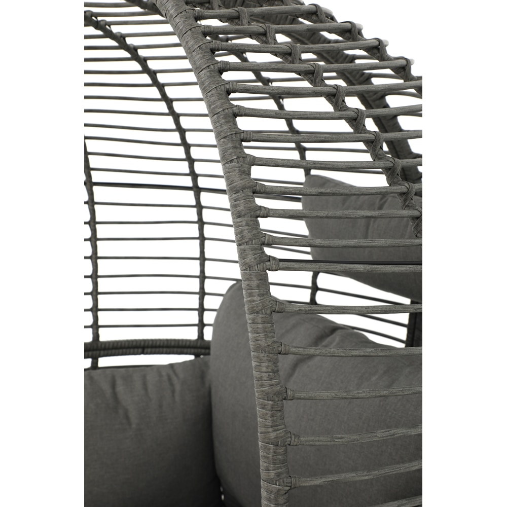 Fotoliu gradina MYRIA Wyloo, otel, 90 x 71.5 x 112 cm, gri inchis
