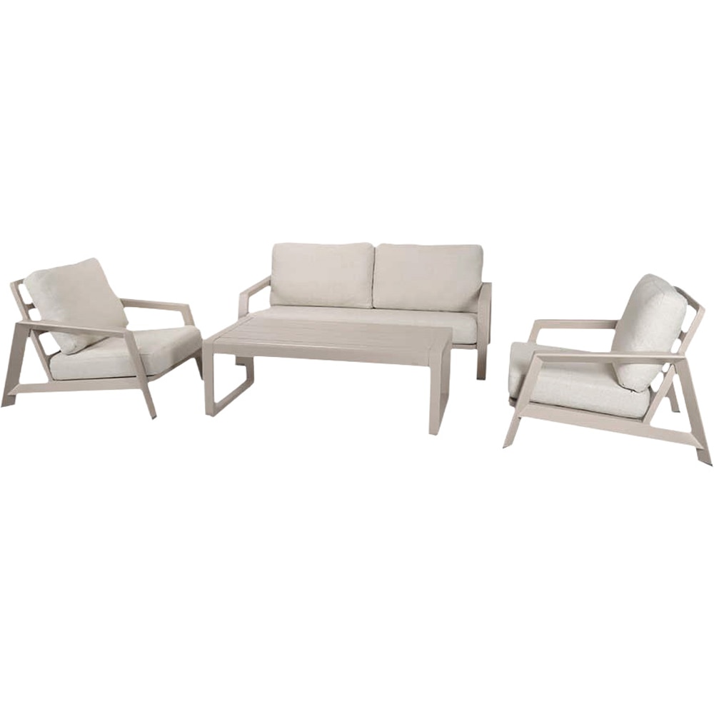 Set mobilier gradina Coffee, aluminiu, 4 piese, alb