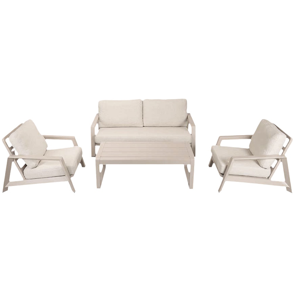 Set mobilier gradina Coffee, aluminiu, 4 piese, alb