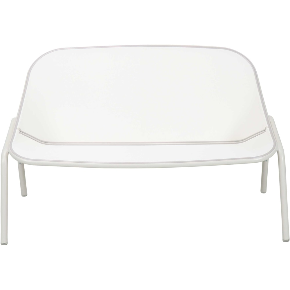 Banca terasa Bucket, 2 locuri, aluminiu, 128.6 x 65.4 x 76.5 cm, gri-alb