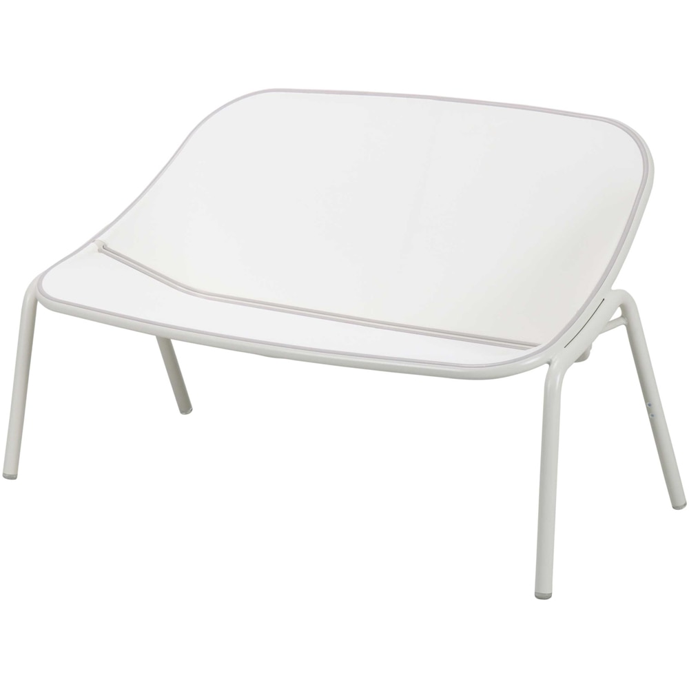 Banca terasa Bucket, 2 locuri, aluminiu, 128.6 x 65.4 x 76.5 cm, gri-alb