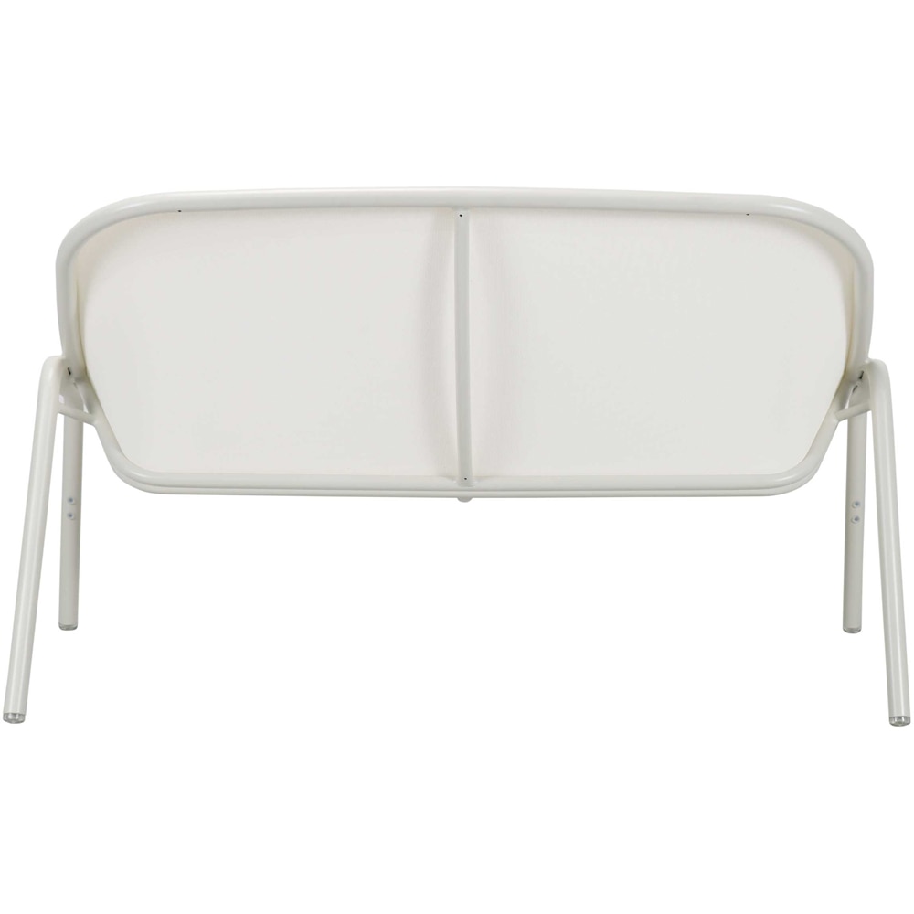 Banca terasa Bucket, 2 locuri, aluminiu, 128.6 x 65.4 x 76.5 cm, gri-alb