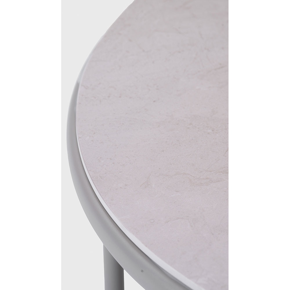 Masa terasa LIVINTWIST Scala, aluminiu, 78.5 x 78.5 x 35 cm, kaki