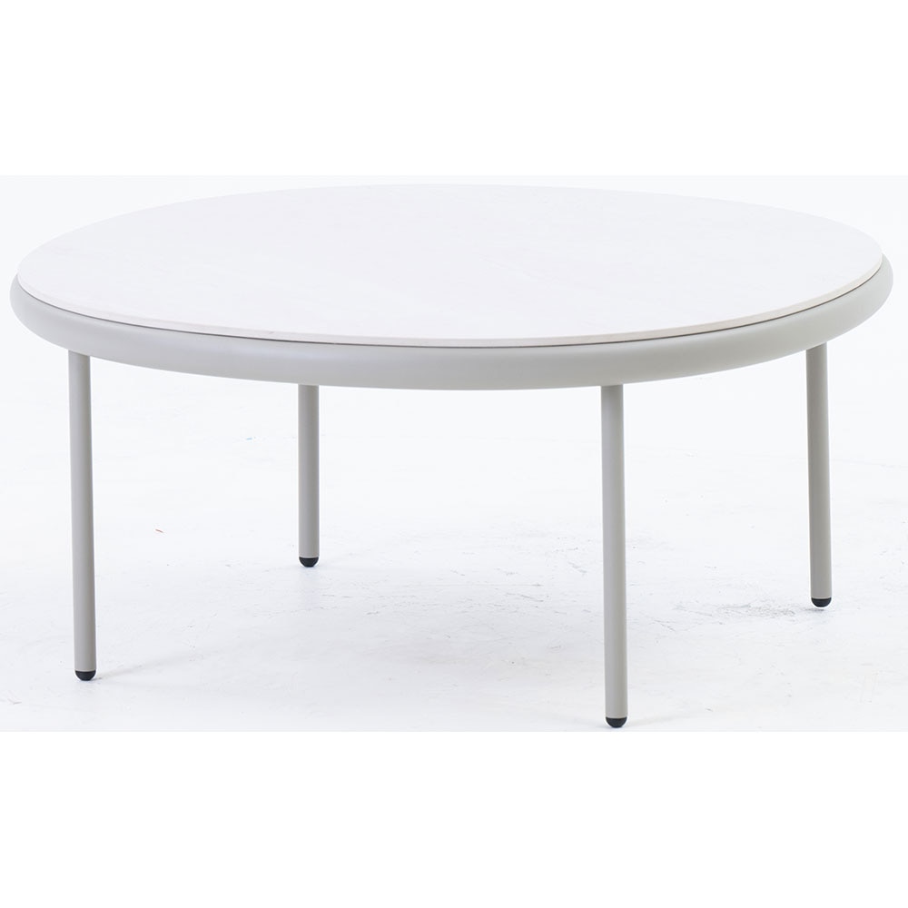 Masa terasa LIVINTWIST Scala, aluminiu, 78.5 x 78.5 x 35 cm, kaki