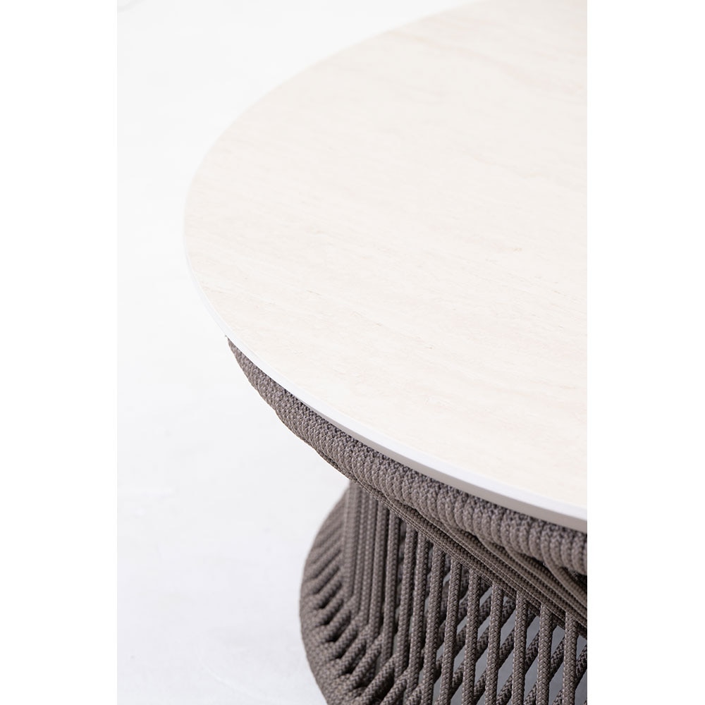 Masa terasa LIVINTWIST Rock, aluminiu, 118 x 35 cm, maro taupe