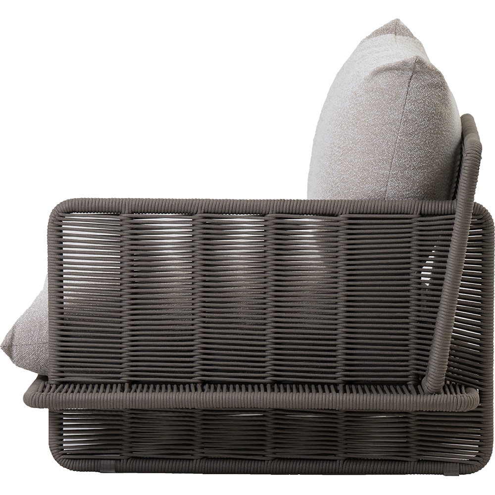 Canapea terasa LIVINTWIST Cross 1, aluminiu, 112 x 95 x 80 cm, maro taupe