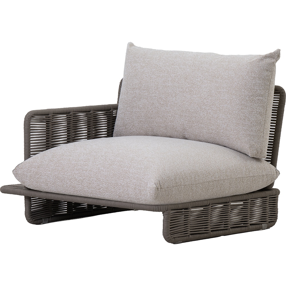 Canapea terasa LIVINTWIST Cross 2, aluminiu, 112 x 95 x 80 cm, maro taupe