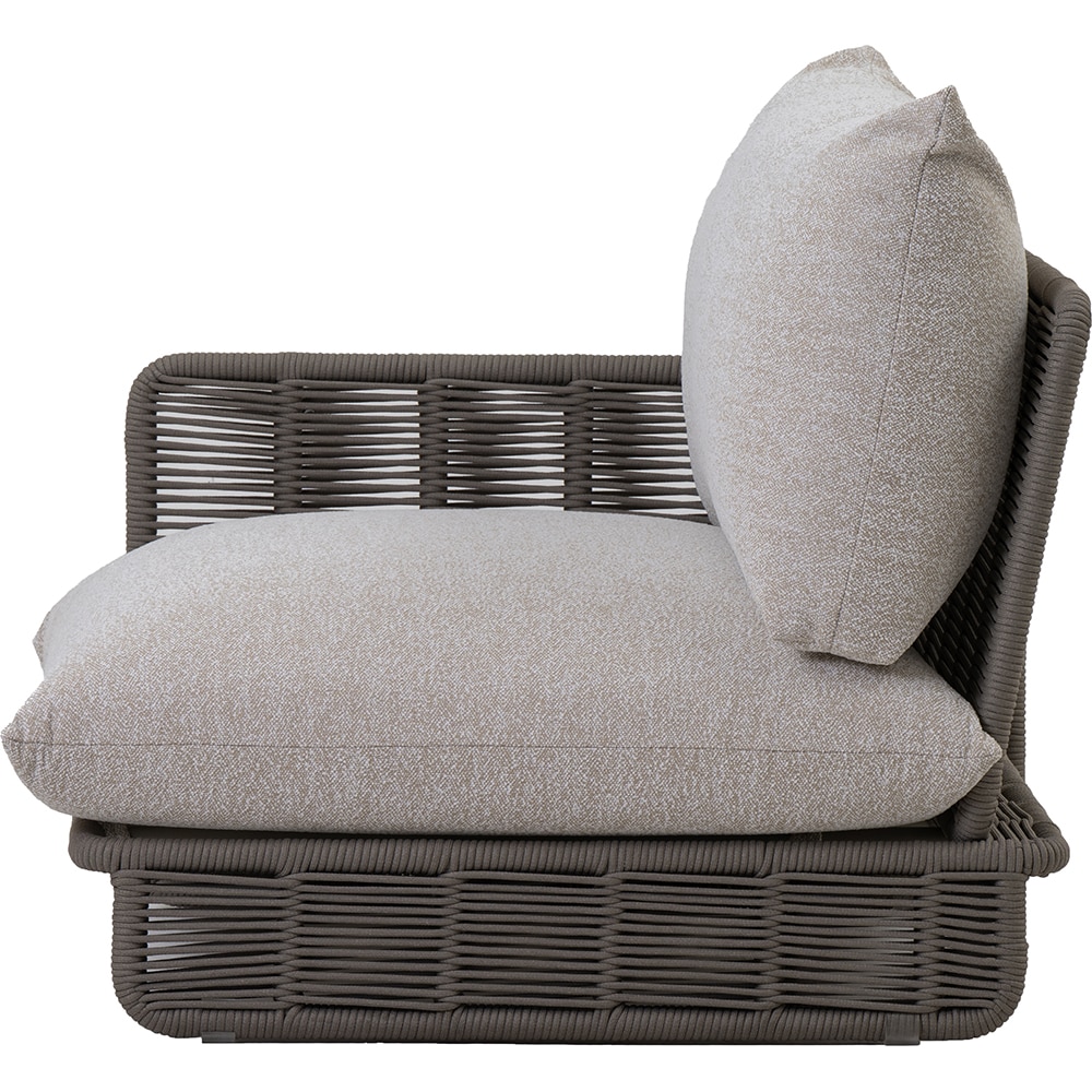 Canapea terasa LIVINTWIST Cross 2, aluminiu, 112 x 95 x 80 cm, maro taupe