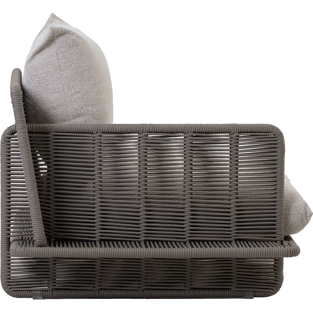 Canapea terasa LIVINTWIST Cross 2, aluminiu, 112 x 95 x 80 cm, maro taupe