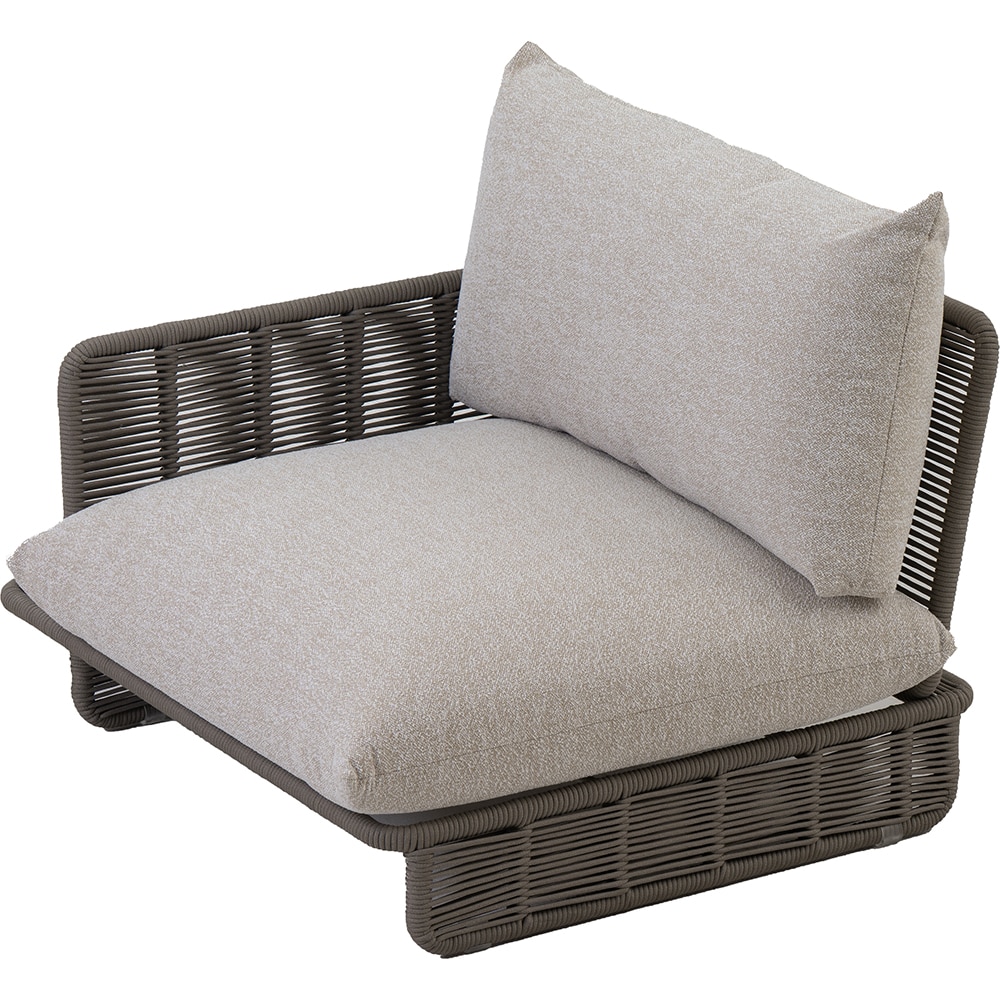 Canapea terasa LIVINTWIST Cross 2, aluminiu, 112 x 95 x 80 cm, maro taupe
