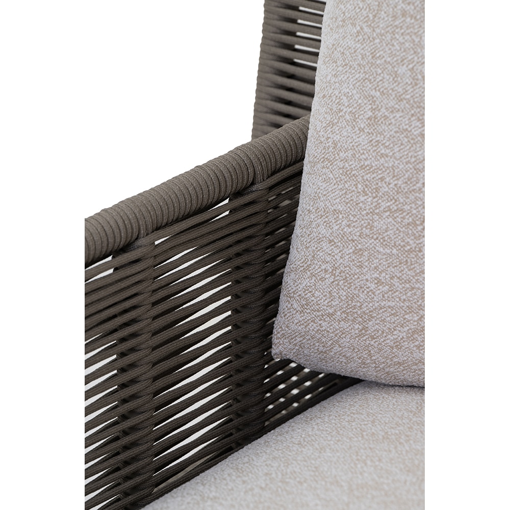 Canapea terasa LIVINTWIST Cross 2, aluminiu, 112 x 95 x 80 cm, maro taupe