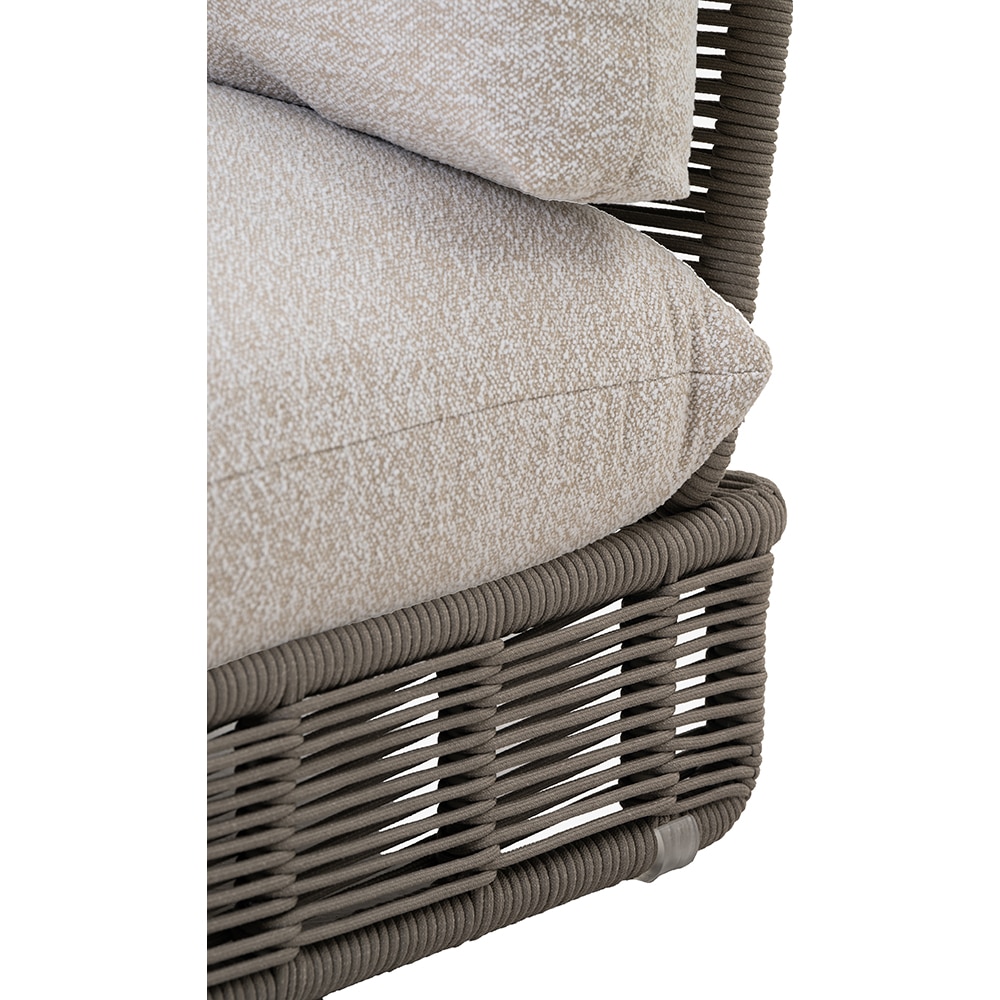 Canapea terasa LIVINTWIST Cross 3, aluminiu, 93 x 95 x 80 cm, maro taupe