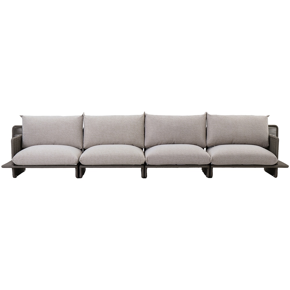 Canapea terasa LIVINTWIST Cross 3, aluminiu, 93 x 95 x 80 cm, maro taupe