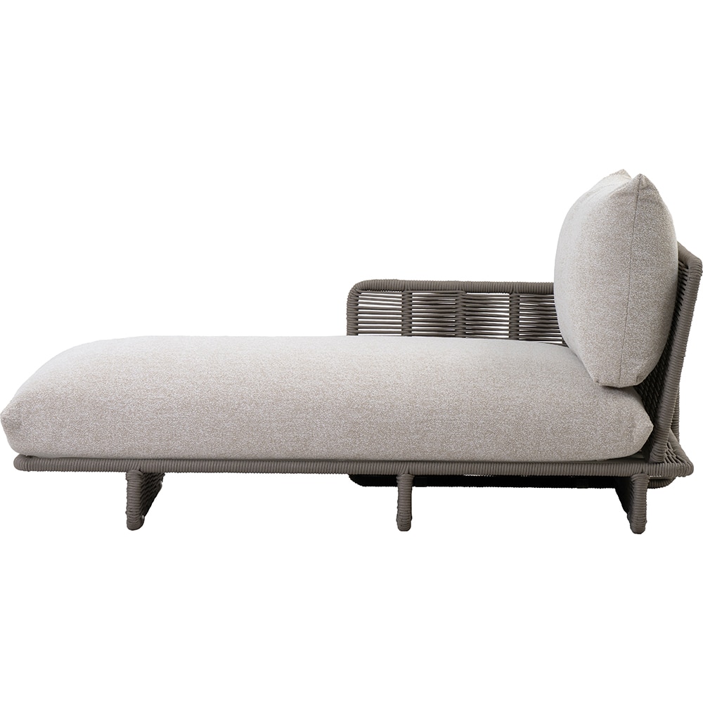 Canapea terasa LIVINTWIST Cross 4, aluminiu, 112 x 173 x 80 cm, maro taupe