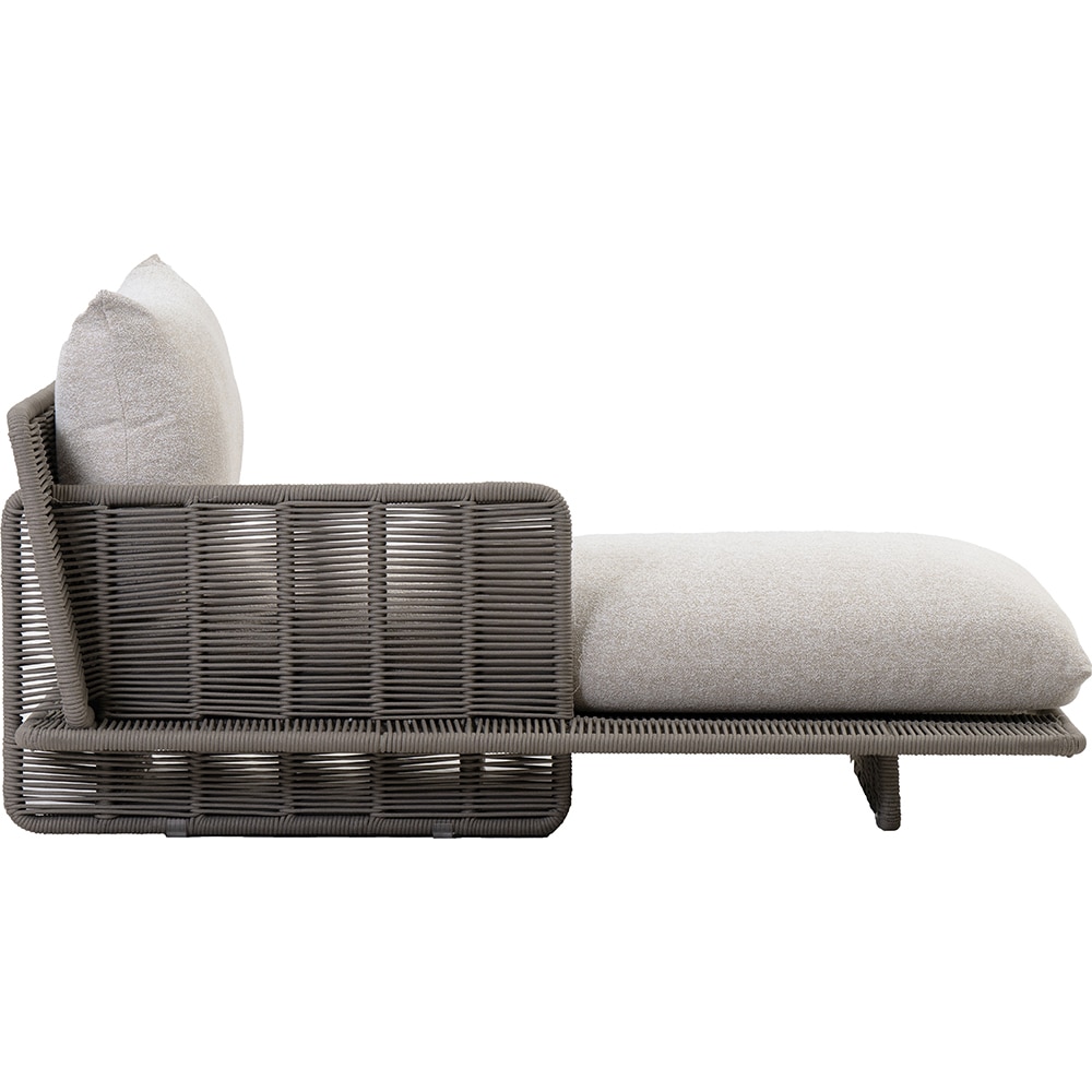 Canapea terasa LIVINTWIST Cross 4, aluminiu, 112 x 173 x 80 cm, maro taupe