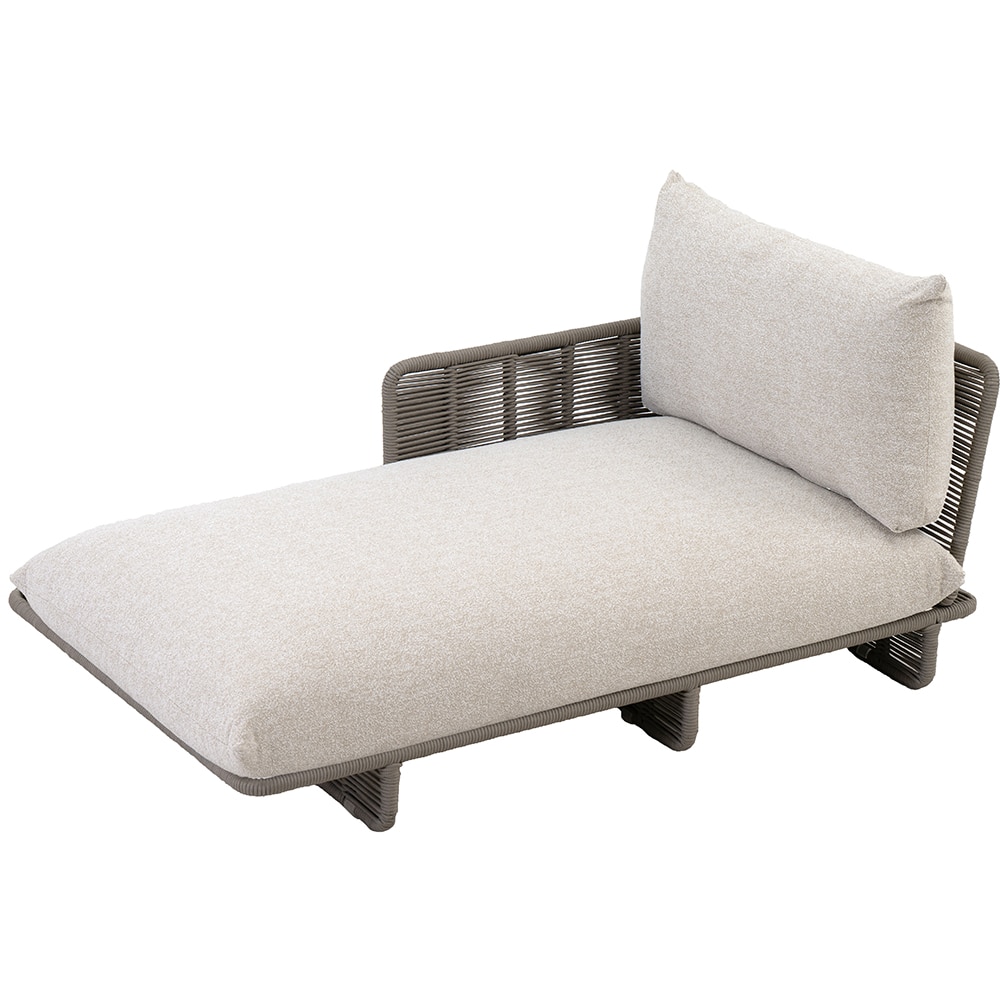 Canapea terasa LIVINTWIST Cross 4, aluminiu, 112 x 173 x 80 cm, maro taupe