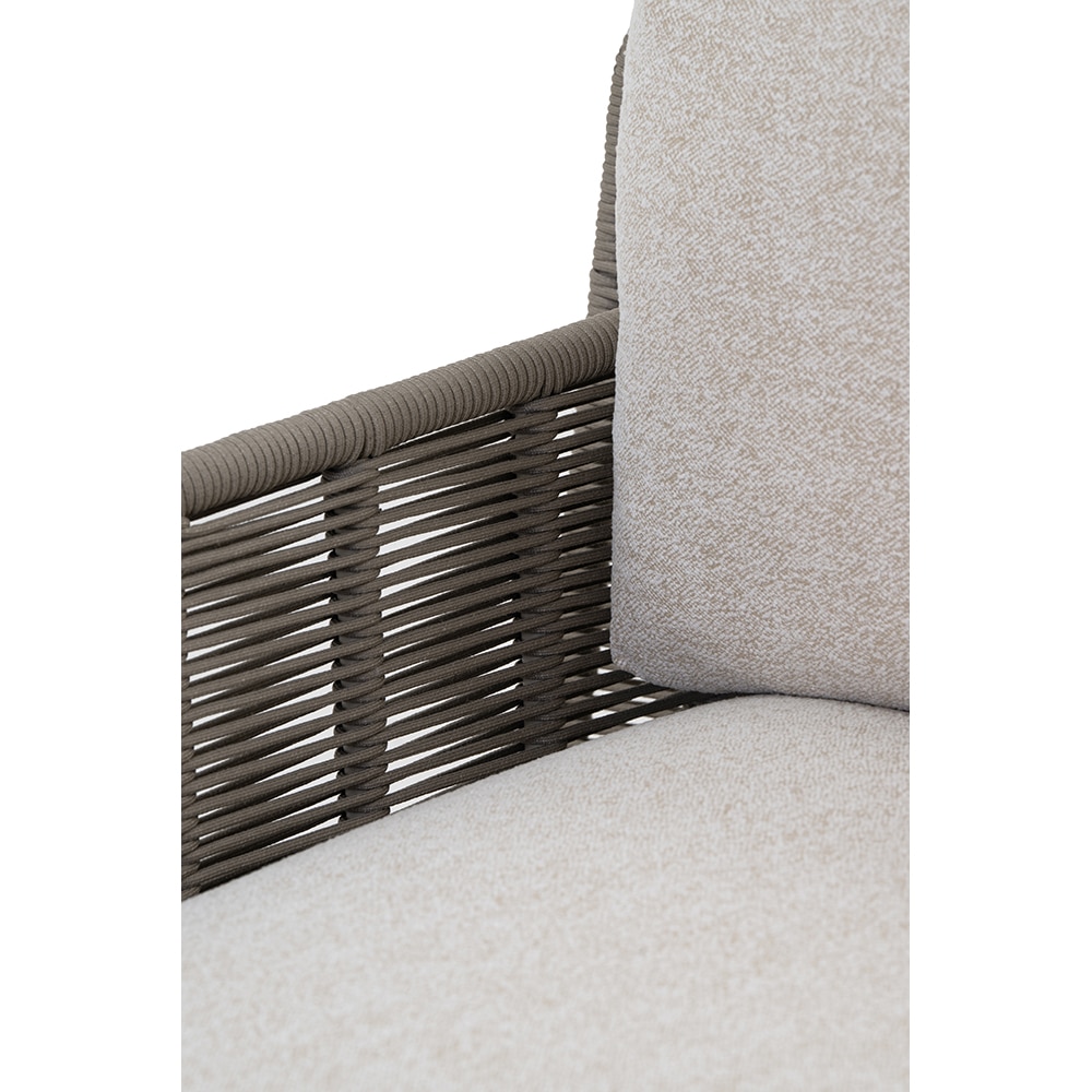 Canapea terasa LIVINTWIST Cross 4, aluminiu, 112 x 173 x 80 cm, maro taupe