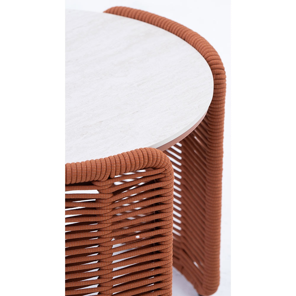 Masa terasa LIVINTWIST Space M, aluminiu, 52 x 55 x 46 cm, portocaliu